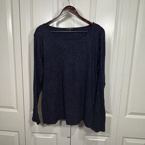 Mario Serrani Italy Women’s L Purple Black Animal Print Sweater Long Sleeve